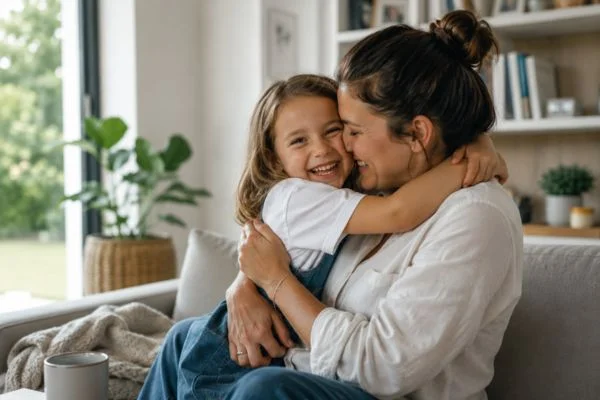 happy child with parent after parenting plans Northumberland